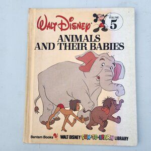 Vintage Disney Book Animals and Their Babies Walt Disney 1983 hardcover Jungle